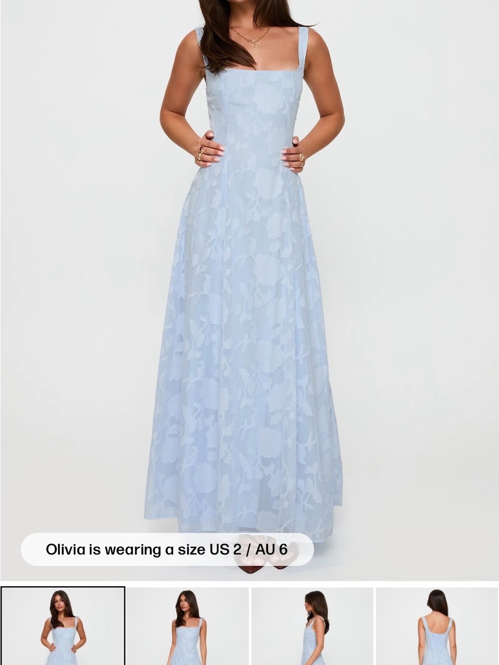 Princess Polly Light Blue Floral Maxi Dress